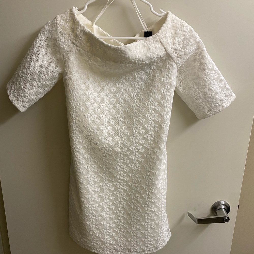 Tibi white off shoulder flower lace dress new with tags